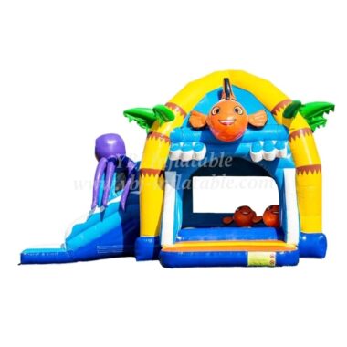 H1-2405 Fish bouncy castle with slide