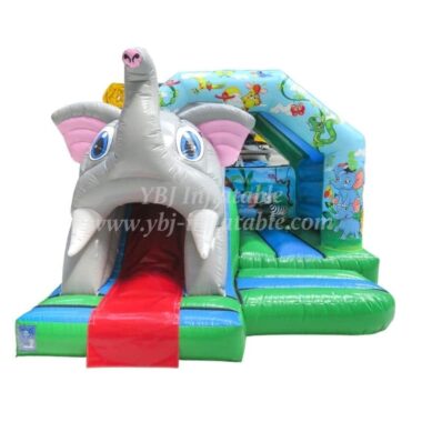 H3-0469 Elephant animal themed bounce house