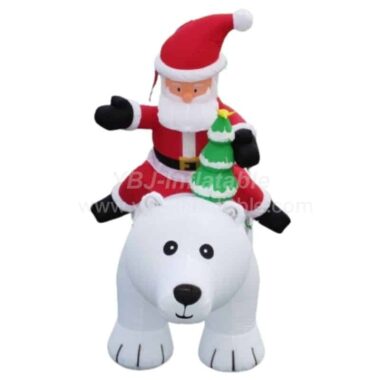 ID1-005 Santa Claus And Polar Bear Christmas Inflatable Decoration