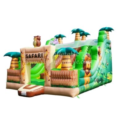 IS3-007 Jungle Themed Inflatable Slide Safari Park Jumping House