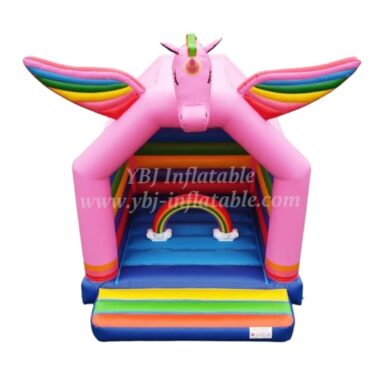 T2-3351 Colorful Rainbow Unicorn Bounce House