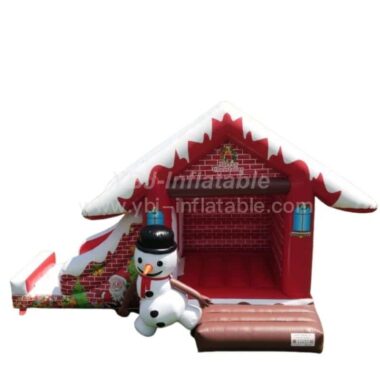 T2-3431 Christmas Snowman Bouncer With Roof&Amp;Slide