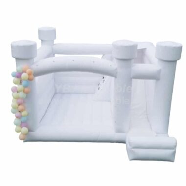 T2-3603 Pure White Wedding Bouncy Castle With Slide