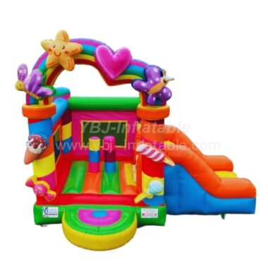 T2-4565B Rainbow Candy  Bouncy Castle With Slide
