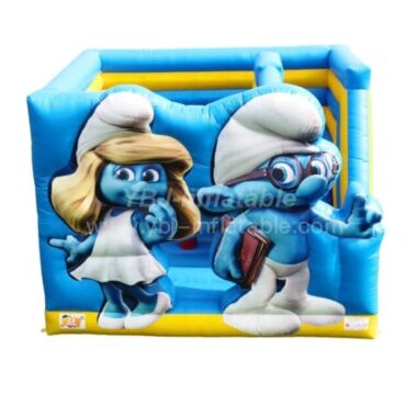 T2-4895 The Smurfs Bouncy Castle With Slide