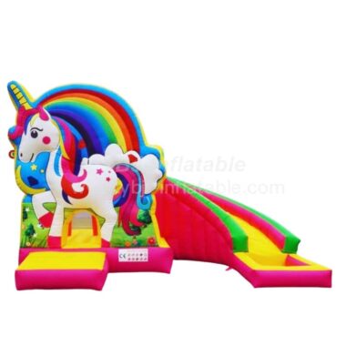 T2-6007 Unicorn Bouncy Castle With Slide &Amp; Pool