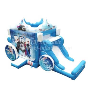 T5-002B Disney Frozen Carriage Combo Elsa Castle Jumping House With Slide