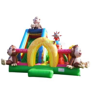 T6-3560B Pirate Monkey Theme Inflatable Jumping Castle With Slide