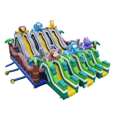 T6-472 Giant Jungle City Inflatable Safari Slide