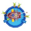 T6-607 Pirate Themed Mobile Water Park Inflatable Pool With Slides For Kids Party Events - Image 5