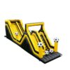 T7-564C Exciting Soccer-Themed Yellow Wavy Double Inflatable Slide - Image 2