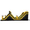 T7-564C Exciting Soccer-Themed Yellow Wavy Double Inflatable Slide - Image 3