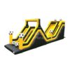 T7-564C Exciting Soccer-Themed Yellow Wavy Double Inflatable Slide - Image 5