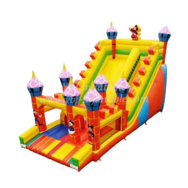 T8-1358 Disney Large Slide Inflatable Disney-Themed Slide Mickey And Minnie Mouse Giant Slide