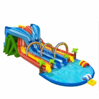 T8-1445 Rainbow Grade Inflatable Water Slide For Kids And Adults