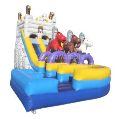 T8-1498 Giant Horses Jumping Castle With Slide For Children