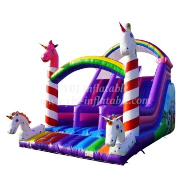 T8-2100 Unicorn Slide Inflatable Dry Slide Childrens Unicorn Themed Bouncy Castle