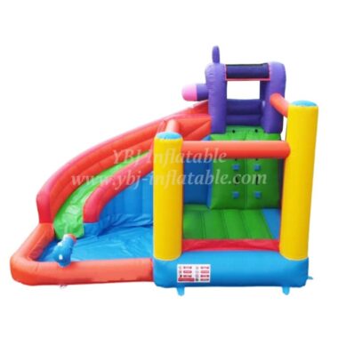 T8-3809 Kids Hippo Water Slide Bounce House Colorful Wet Combo