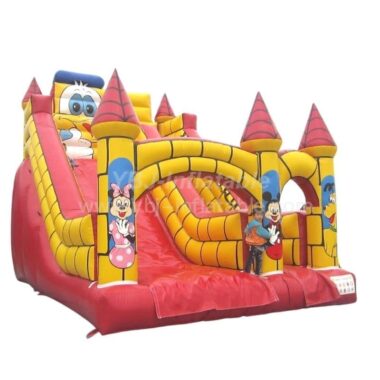 T8-775 Disney Inflatable Jumping Castle Dry Slide For Kids