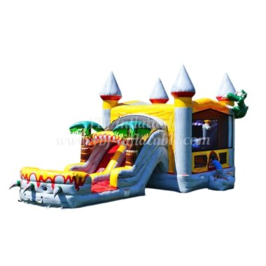 H1-1302 Jungle bouncy castle with slide
