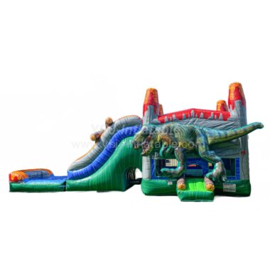 H1-2209 Dinosaur themed inflatable combos with water slides