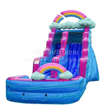 H3-2316 Inflatable Rainbow Clouds Waterslide