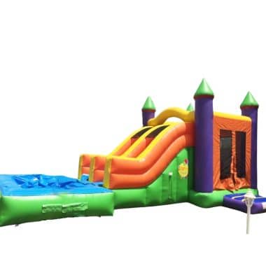 H1-2105 Castle theme inflatable bouncer with swimming pool
