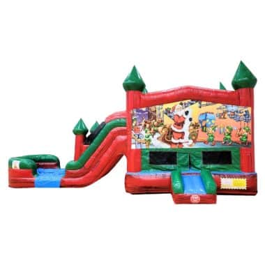 H1-2109 Christmas themed inflatable bounce house