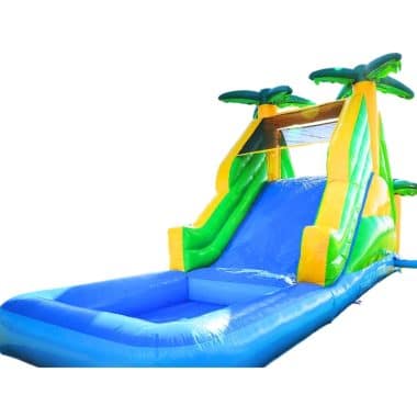 H2-2117 Coconut tree inflatable water slide with pool