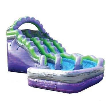 H2-2124 Curved two-lane commercial grade inflatable water slide