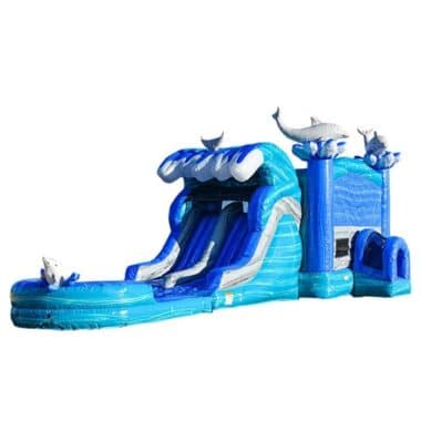 H1-2117 Dolphin themed wave inflatable bounce house