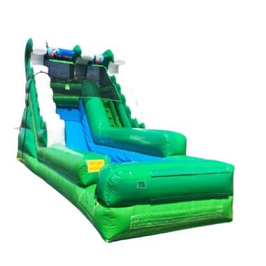 H2-2135 Green inflatable water slide with pool