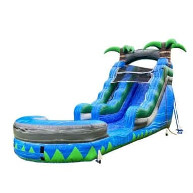 H2-2141 Inflatable water slides on the island's oasis