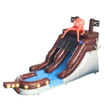 H2-2150 Octopus pirate ship theme inflatable water slide