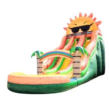 H2-2168 Tropical sun rain forest theme inflatable water slide