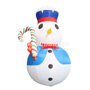 C1-167 Christmas Inflatables Snowman With Candy Cane