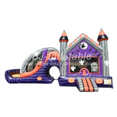 H3-0038 Halloween-themed bouncy castle with slide