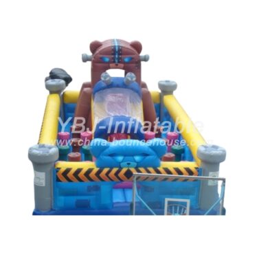 H3-3240-Violent bear theme inflatable playground