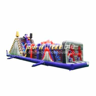 T7-1374 Racing Themed Inflatable Obstacle Course